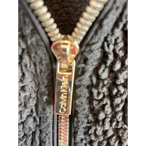 Calvin Klein Fuzzy Zip Up Sweater Jacket Size Small - Picture 2 of 6